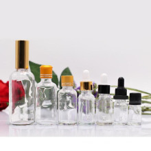 Botella China Productos / Proveedores. Botella de vidrio blanca transparente alta con cuentagotas (NBG02)